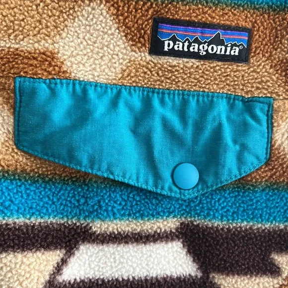 Rare Patagonia Synchilla Guatemalan Tango Brown Bear Pullover Snap-T Fleece - Picture 4 of 10